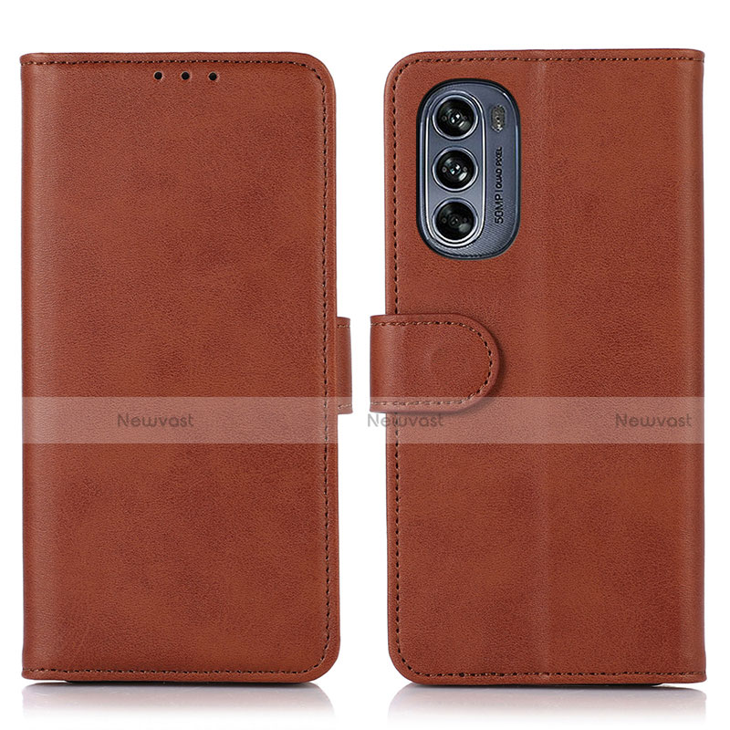 Leather Case Stands Flip Cover Holder N08P for Motorola Moto G62 5G