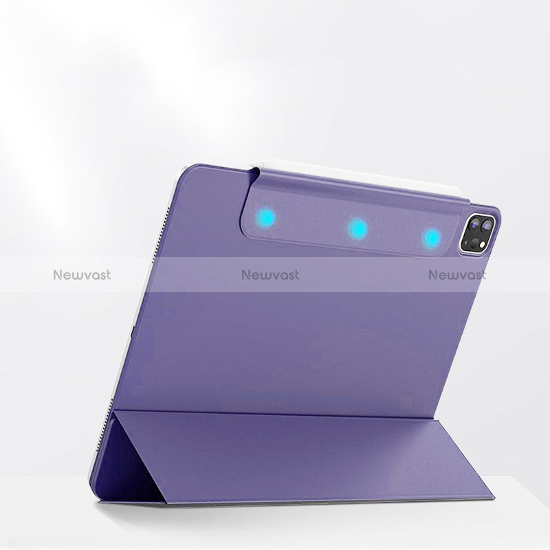 Leather Case Stands Flip Cover Holder P02 for Apple iPad Pro 11 (2020) Lavender Gray