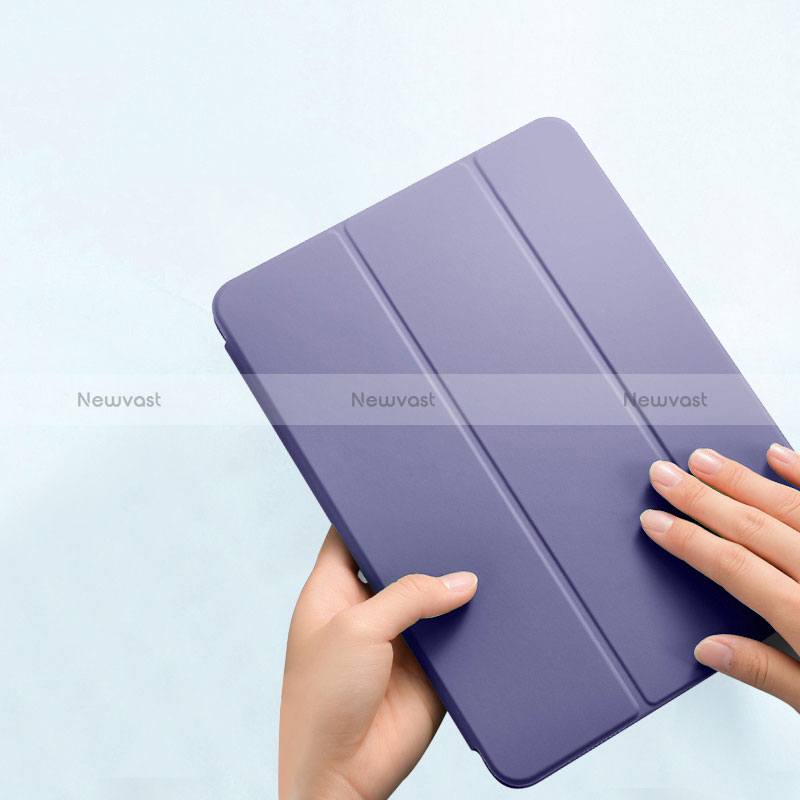 Leather Case Stands Flip Cover Holder P02 for Apple iPad Pro 11 (2020) Lavender Gray