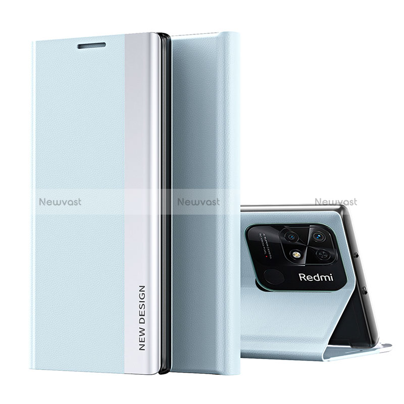 Leather Case Stands Flip Cover Holder Q01H for Xiaomi Redmi 10C 4G