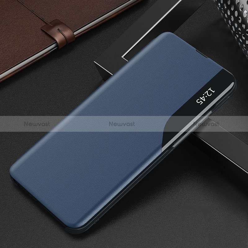Leather Case Stands Flip Cover Holder Q03H for Xiaomi Mi 12T Pro 5G Blue