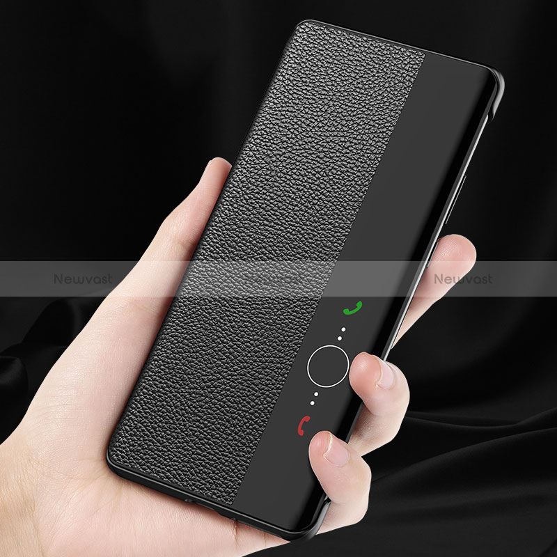 Leather Case Stands Flip Cover Holder QK3 for Huawei P50 Pro