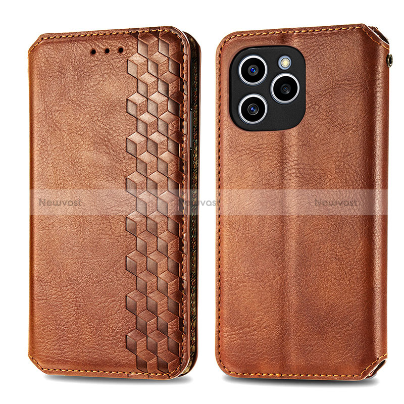 Leather Case Stands Flip Cover Holder S01D for Huawei Honor 60 SE 5G