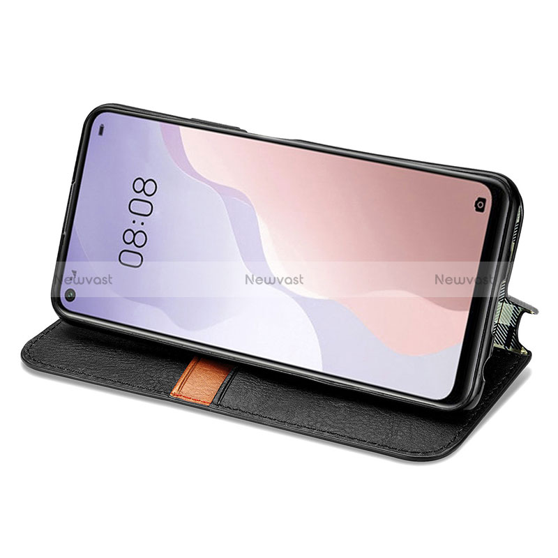 Leather Case Stands Flip Cover Holder S01D for Huawei Nova 7 SE 5G