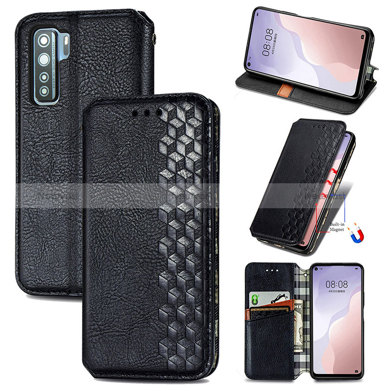 Leather Case Stands Flip Cover Holder S01D for Huawei Nova 7 SE 5G