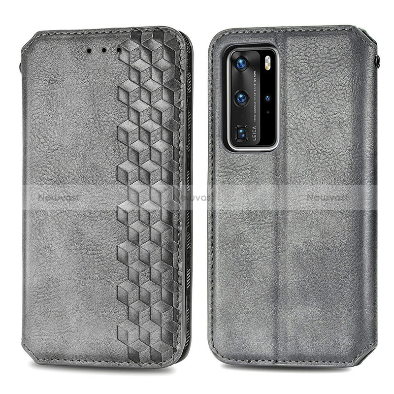 Leather Case Stands Flip Cover Holder S01D for Huawei P40 Pro