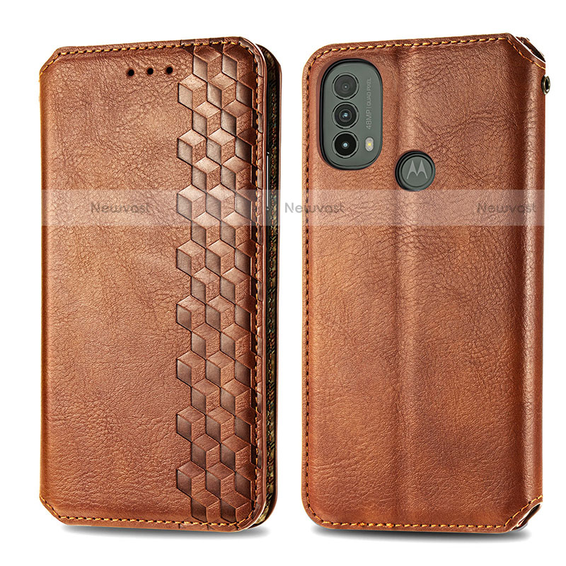 Leather Case Stands Flip Cover Holder S01D for Motorola Moto E30