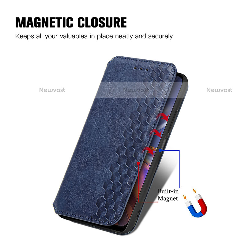 Leather Case Stands Flip Cover Holder S01D for Motorola Moto E32