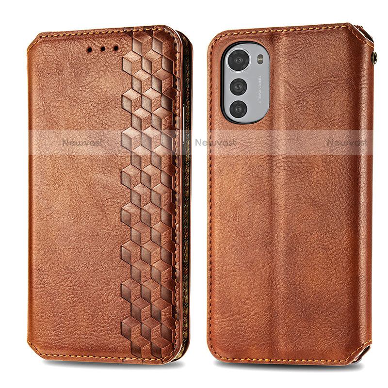 Leather Case Stands Flip Cover Holder S01D for Motorola Moto E32
