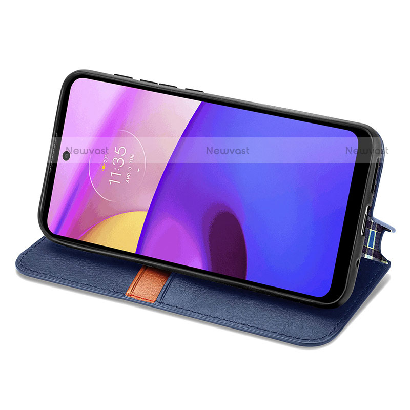 Leather Case Stands Flip Cover Holder S01D for Motorola Moto E40