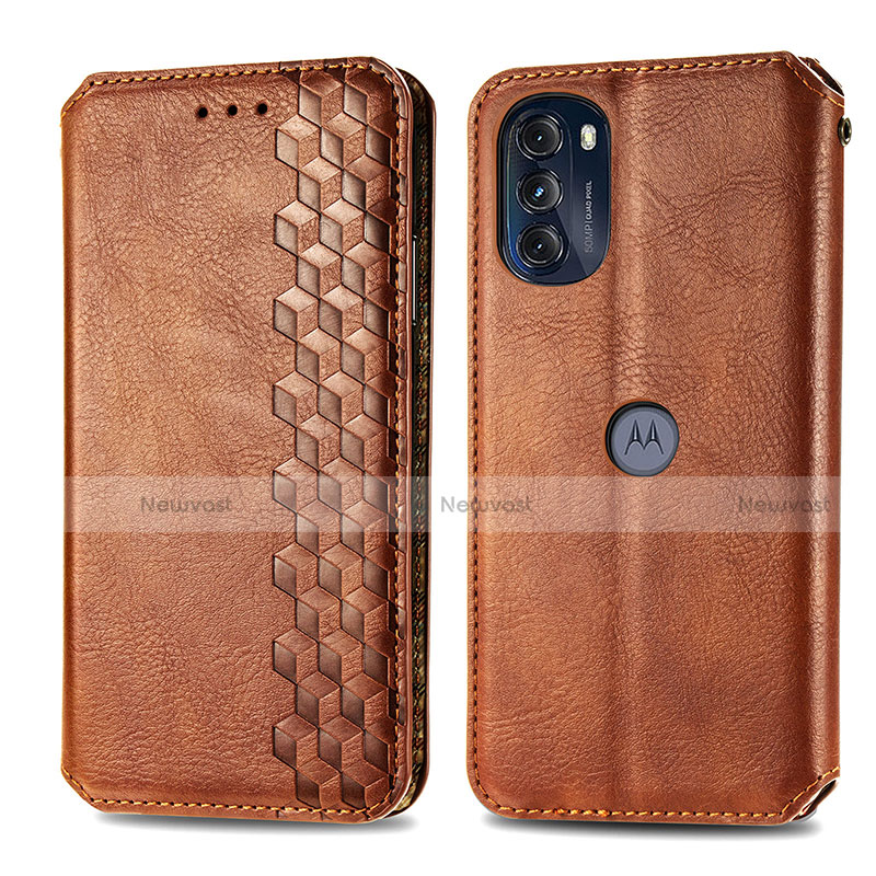 Leather Case Stands Flip Cover Holder S01D for Motorola Moto G 5G (2022)