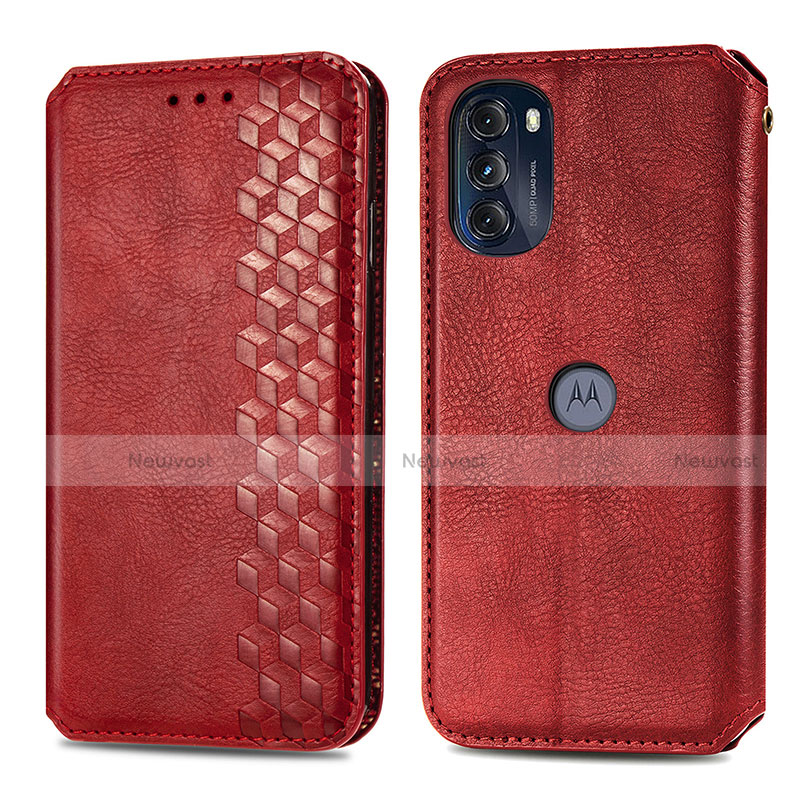 Leather Case Stands Flip Cover Holder S01D for Motorola Moto G 5G (2022)