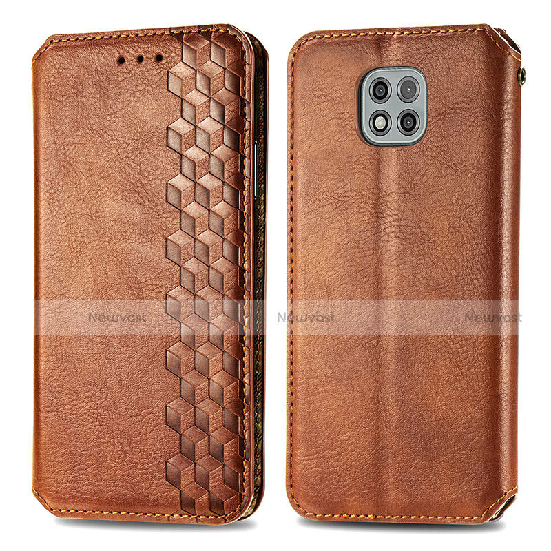 Leather Case Stands Flip Cover Holder S01D for Motorola Moto G Power (2021)