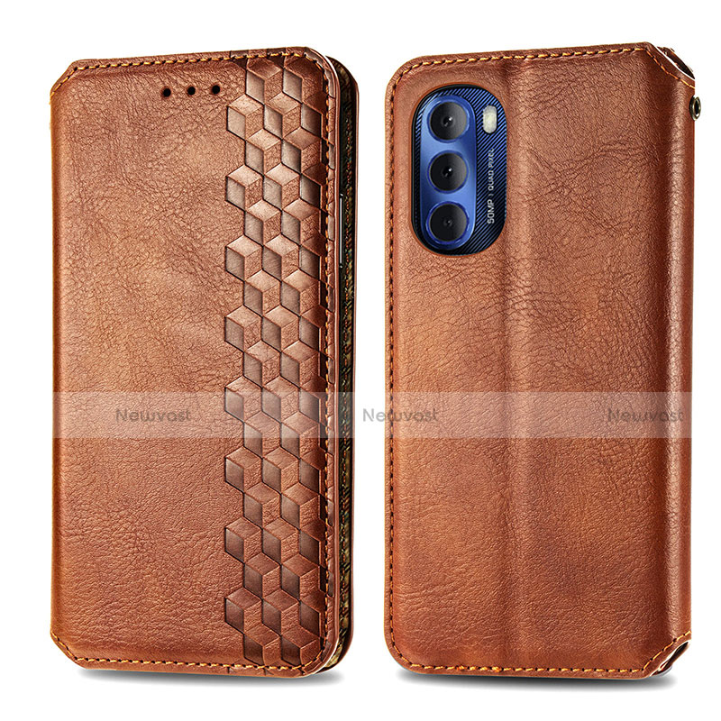 Leather Case Stands Flip Cover Holder S01D for Motorola Moto G Stylus (2022) 5G