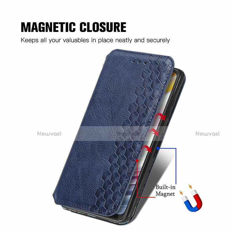 Leather Case Stands Flip Cover Holder S01D for Motorola Moto G40 Fusion