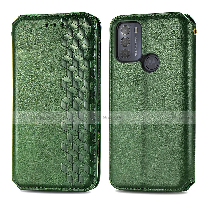 Leather Case Stands Flip Cover Holder S01D for Motorola Moto G50