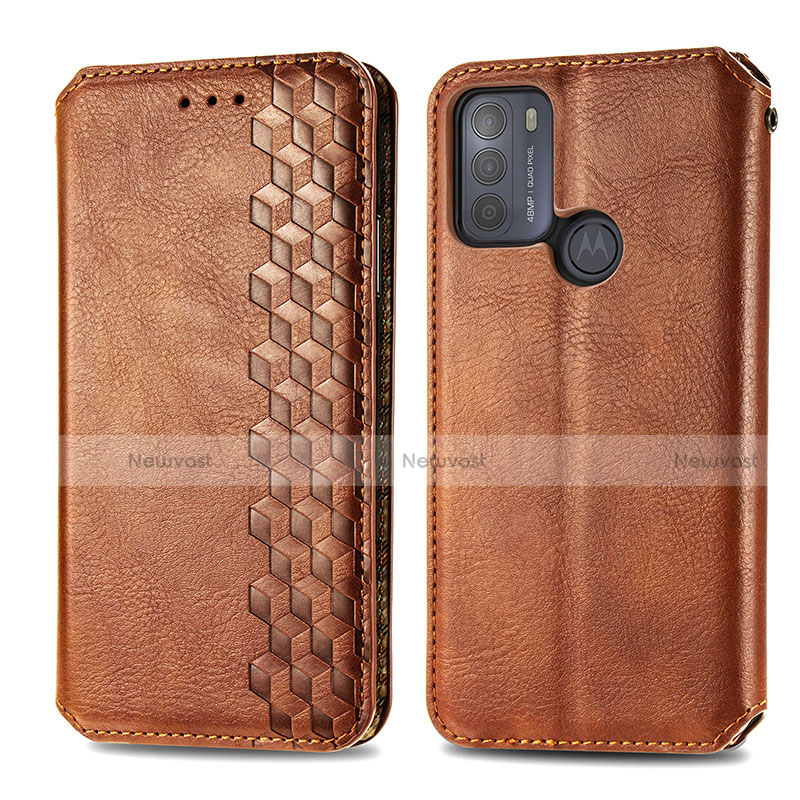 Leather Case Stands Flip Cover Holder S01D for Motorola Moto G50