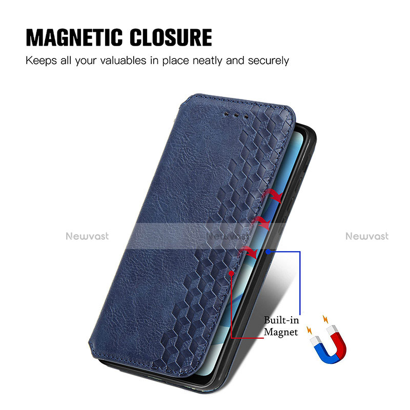 Leather Case Stands Flip Cover Holder S01D for Motorola Moto G60s