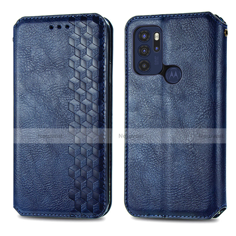 Leather Case Stands Flip Cover Holder S01D for Motorola Moto G60s
