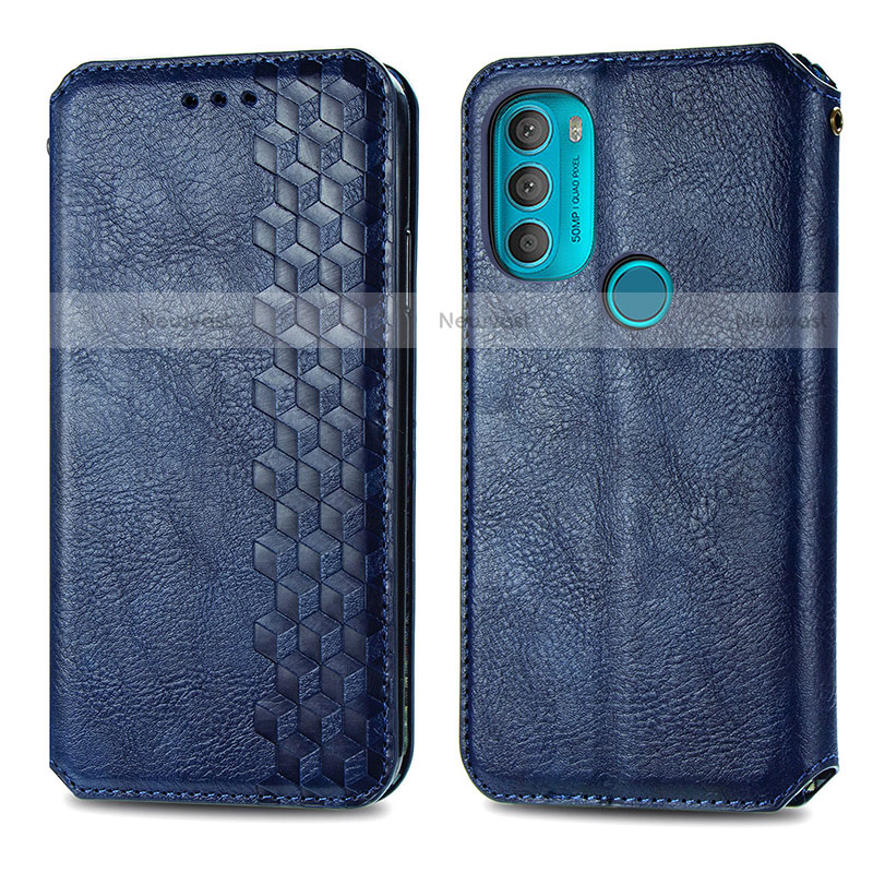 Leather Case Stands Flip Cover Holder S01D for Motorola Moto G71 5G