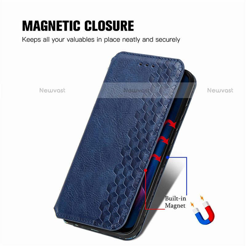 Leather Case Stands Flip Cover Holder S01D for Motorola Moto One Fusion Plus