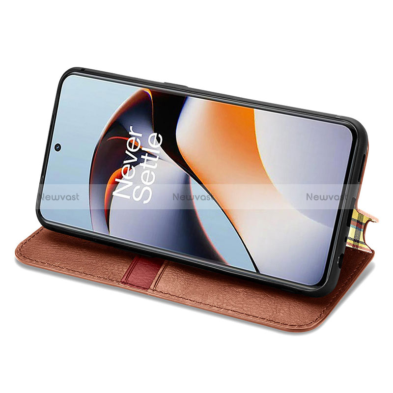 Leather Case Stands Flip Cover Holder S01D for OnePlus 11R 5G