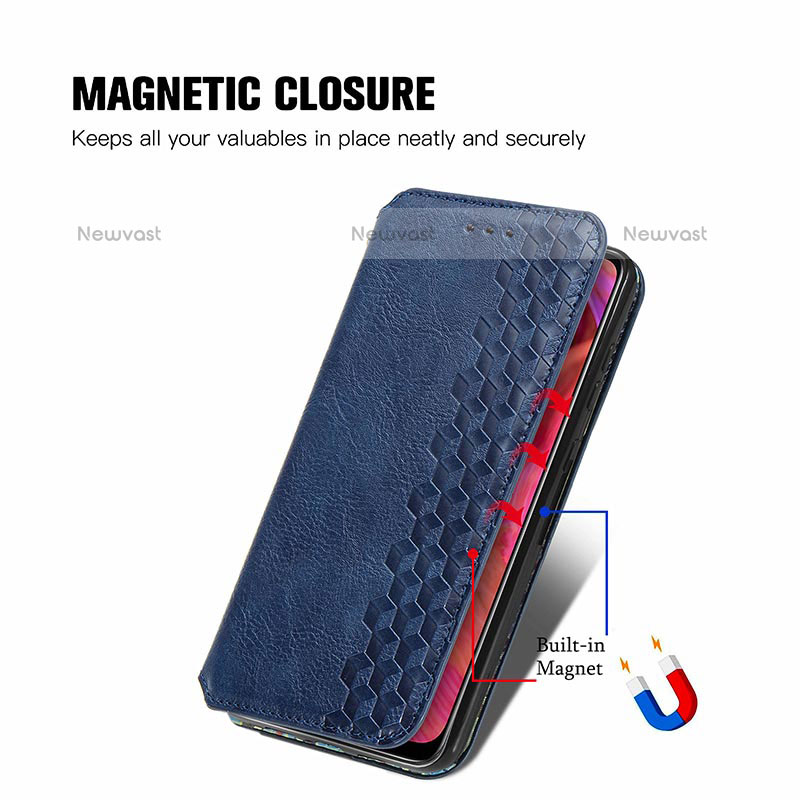Leather Case Stands Flip Cover Holder S01D for OnePlus Nord N200 5G