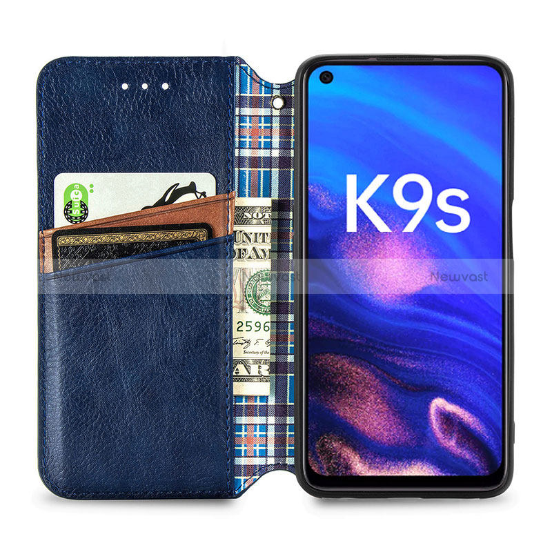 Leather Case Stands Flip Cover Holder S01D for Oppo K9S 5G