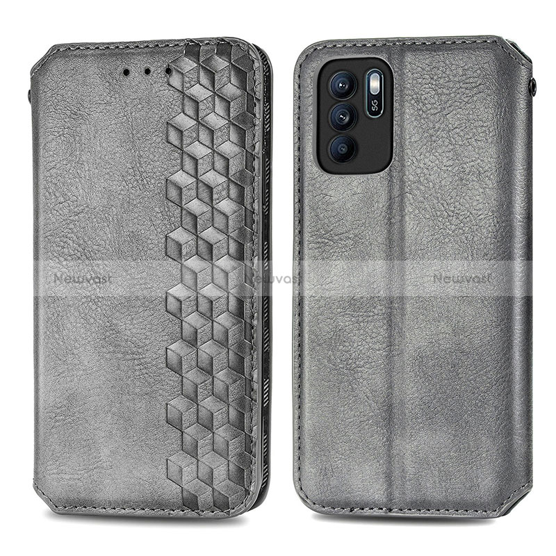 Leather Case Stands Flip Cover Holder S01D for Oppo Reno6 Z 5G