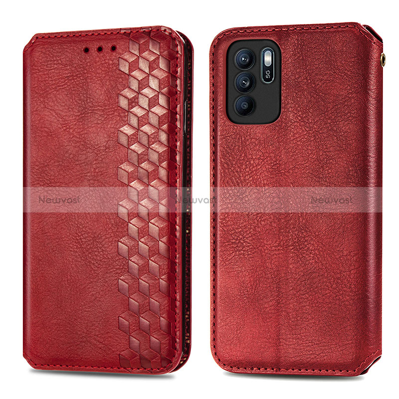 Leather Case Stands Flip Cover Holder S01D for Oppo Reno6 Z 5G