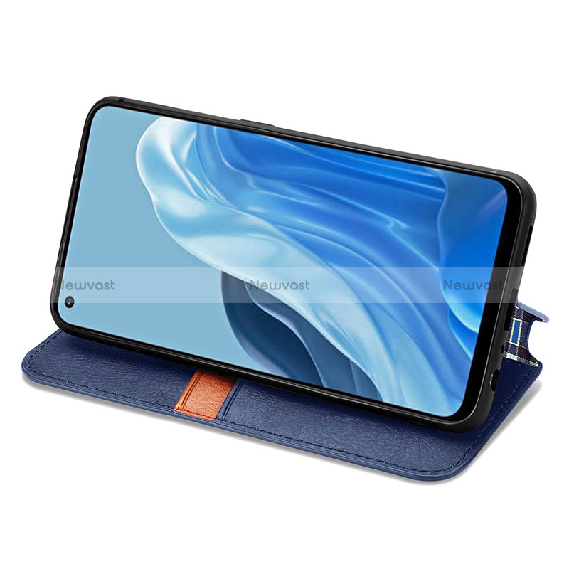 Leather Case Stands Flip Cover Holder S01D for Oppo Reno7 4G