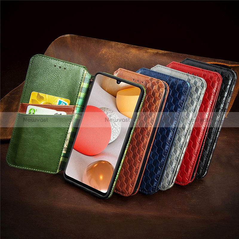 Leather Case Stands Flip Cover Holder S01D for Samsung Galaxy A42 5G