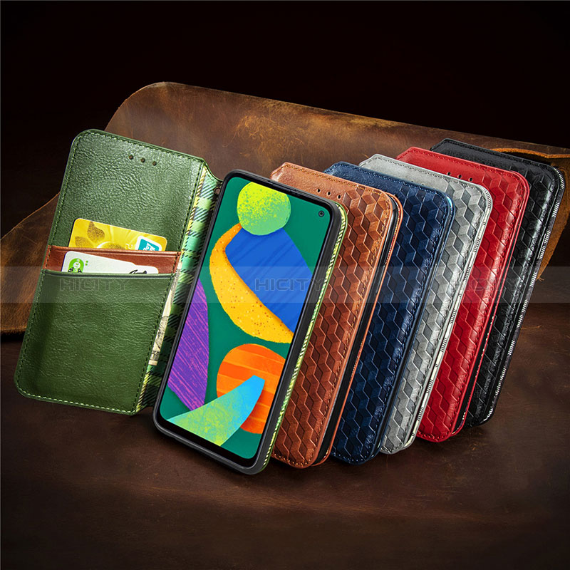 Leather Case Stands Flip Cover Holder S01D for Samsung Galaxy F52 5G