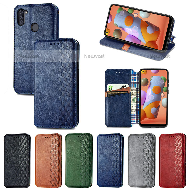 Leather Case Stands Flip Cover Holder S01D for Samsung Galaxy M11