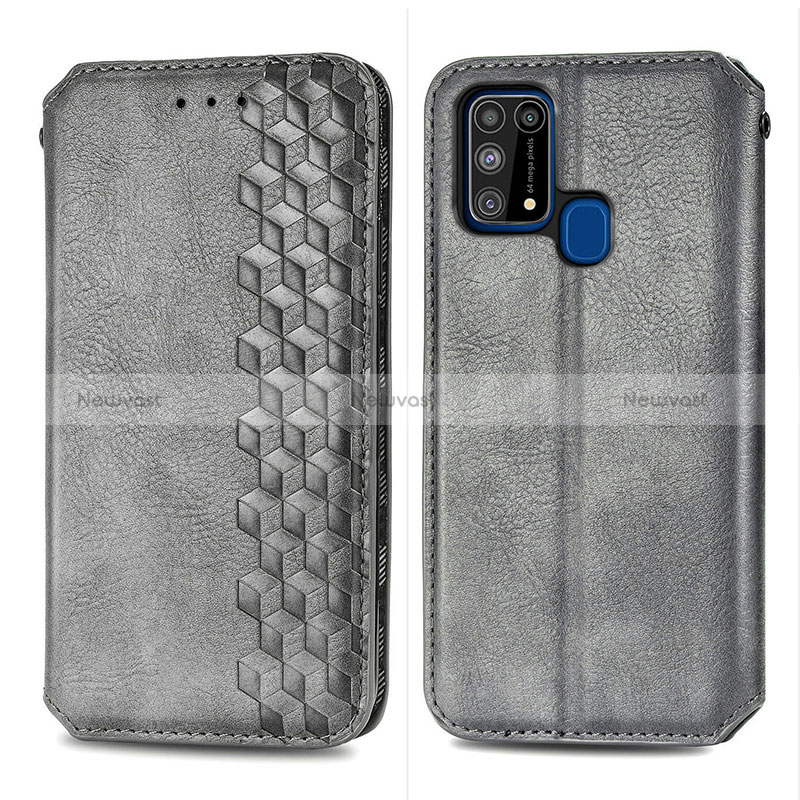 Leather Case Stands Flip Cover Holder S01D for Samsung Galaxy M31 Prime Edition