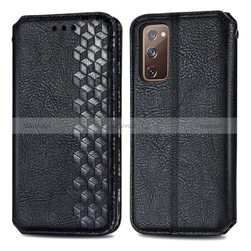 Leather Case Stands Flip Cover Holder S01D for Samsung Galaxy S20 FE (2022) 5G