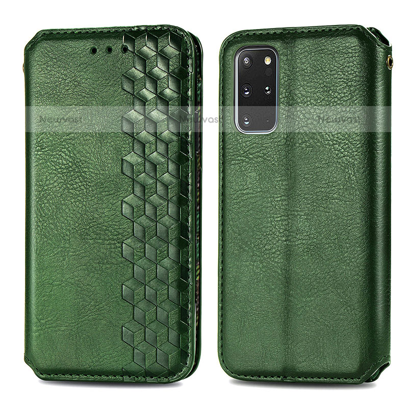 Leather Case Stands Flip Cover Holder S01D for Samsung Galaxy S20 Plus 5G Green