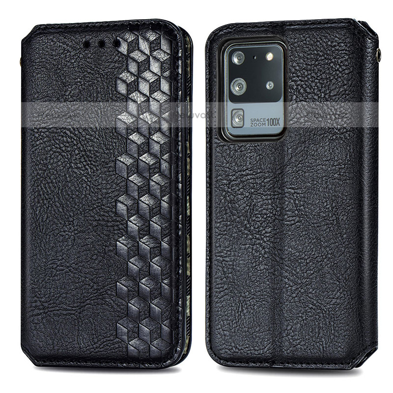 Leather Case Stands Flip Cover Holder S01D for Samsung Galaxy S20 Ultra 5G