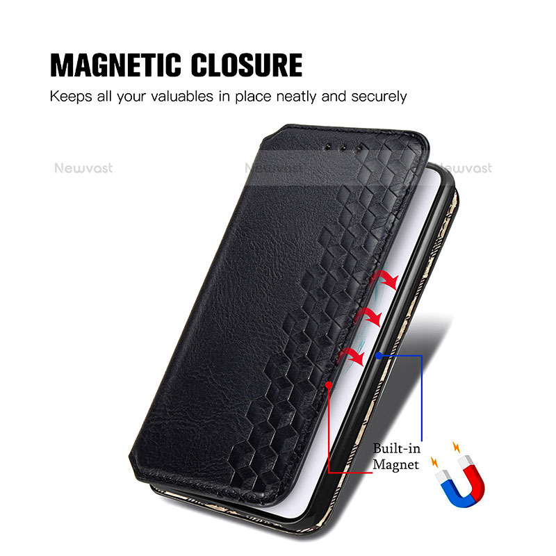 Leather Case Stands Flip Cover Holder S01D for Samsung Galaxy S22 5G