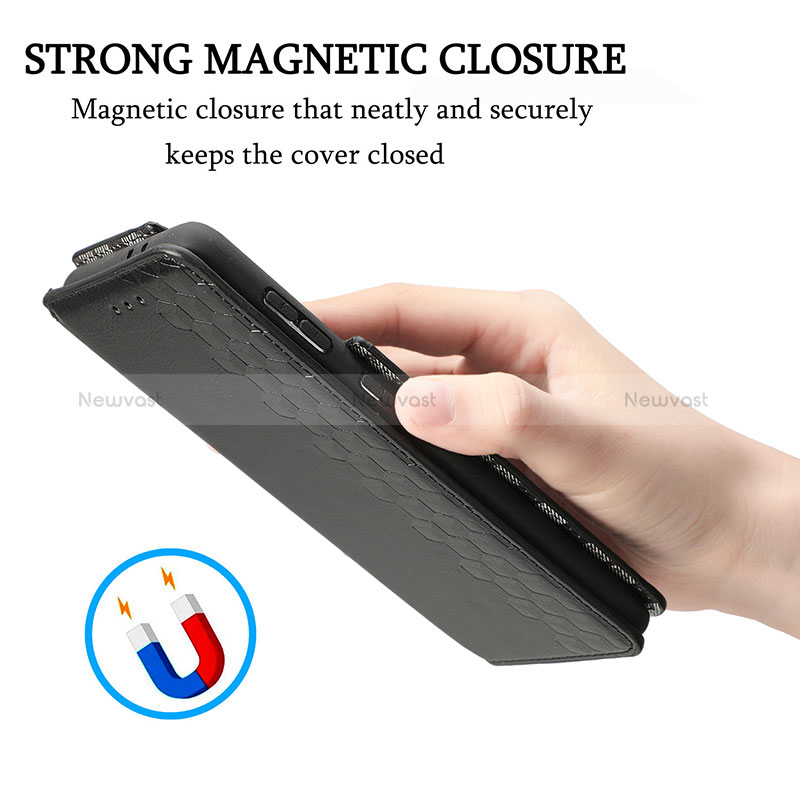 Leather Case Stands Flip Cover Holder S01D for Samsung Galaxy S22 Plus 5G