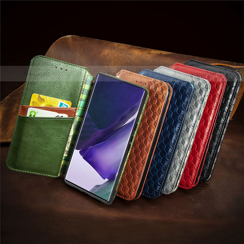 Leather Case Stands Flip Cover Holder S01D for Samsung Galaxy S22 Ultra 5G