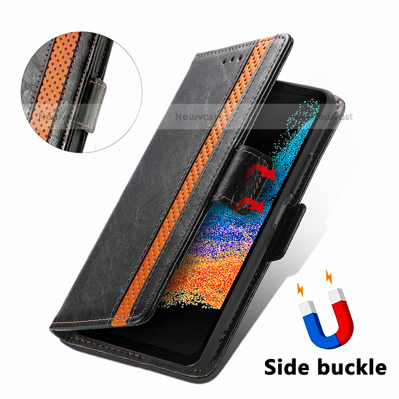 Leather Case Stands Flip Cover Holder S01D for Samsung Galaxy XCover 6 Pro 5G
