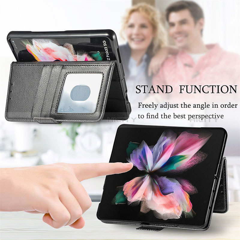 Leather Case Stands Flip Cover Holder S01D for Samsung Galaxy Z Fold4 5G