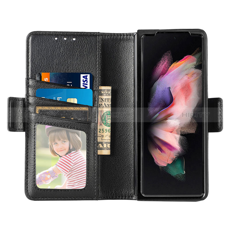 Leather Case Stands Flip Cover Holder S01D for Samsung Galaxy Z Fold4 5G