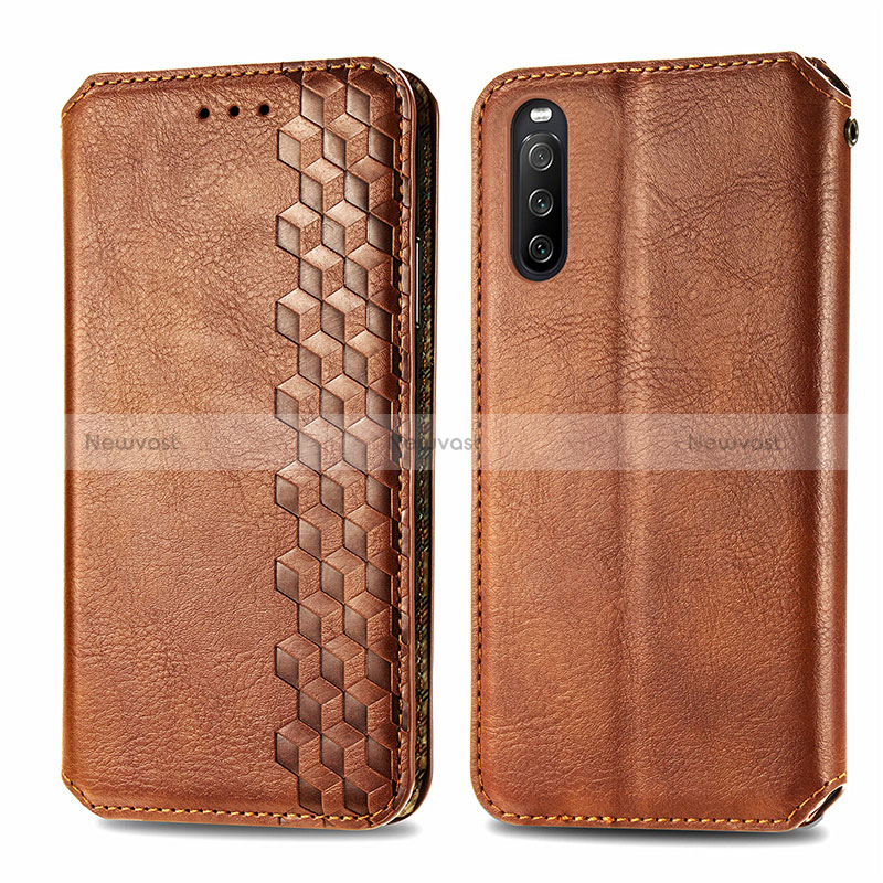 Leather Case Stands Flip Cover Holder S01D for Sony Xperia 10 III