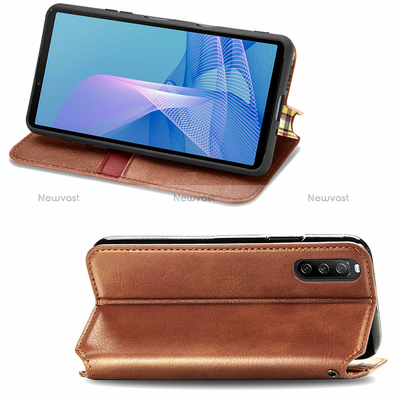 Leather Case Stands Flip Cover Holder S01D for Sony Xperia 10 III