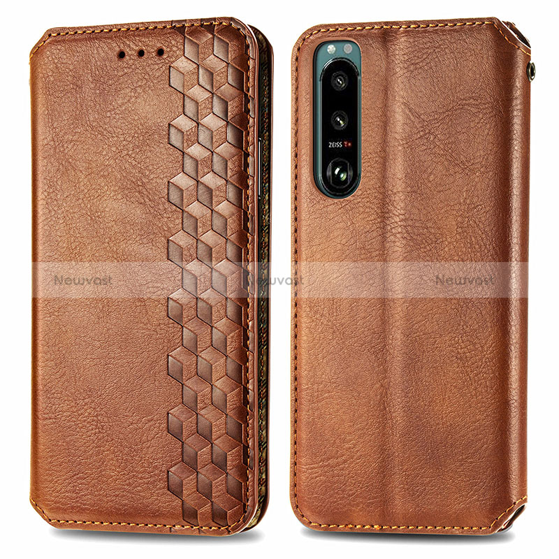 Leather Case Stands Flip Cover Holder S01D for Sony Xperia 5 III