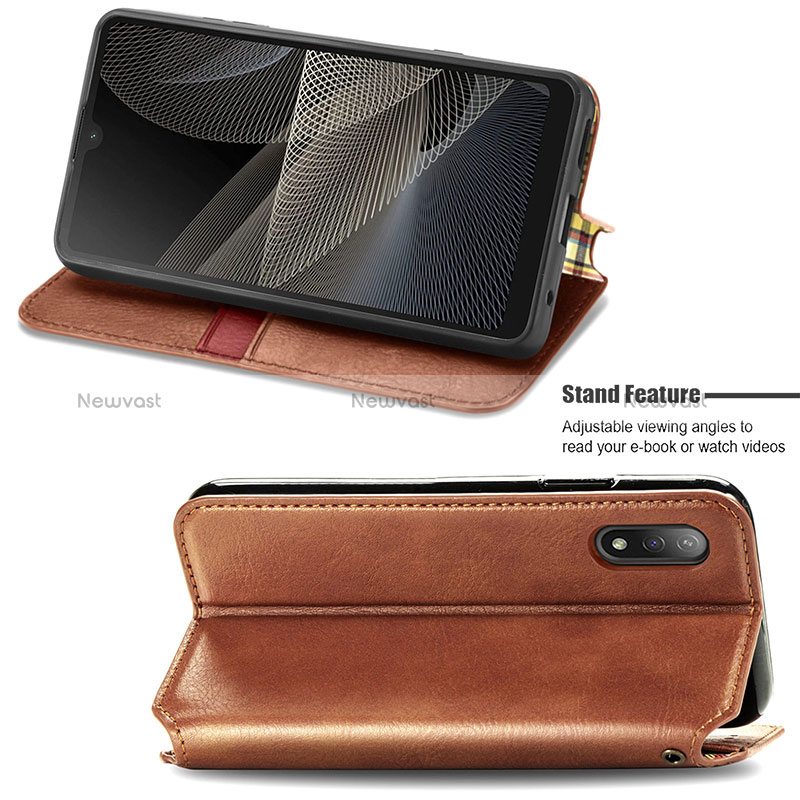 Leather Case Stands Flip Cover Holder S01D for Sony Xperia Ace II