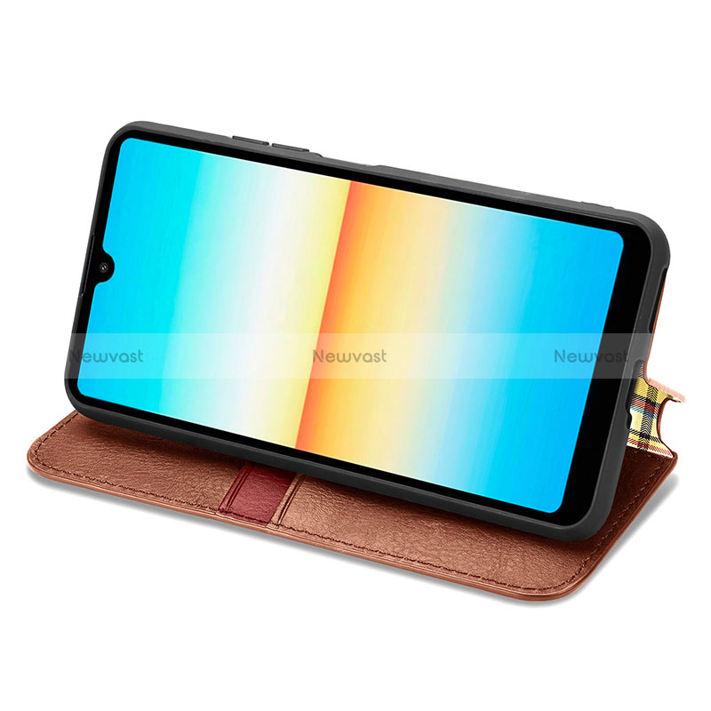 Leather Case Stands Flip Cover Holder S01D for Sony Xperia Ace III