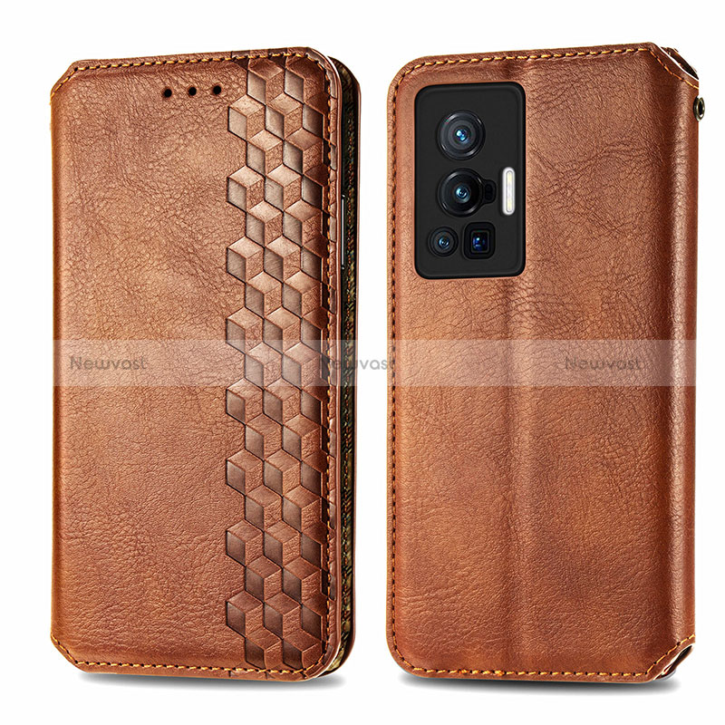 Leather Case Stands Flip Cover Holder S01D for Vivo X70 Pro 5G